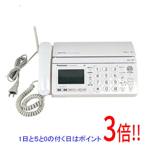商品名【中古】Panasonic 普通紙ファクス 親機のみ KX-PW320-W 本体のみ商品状態動作確認済みの中古品です。※中古品のため、使用感や傷、汚れ等がある場合がございます。型番KX-PW320-W仕様[基本仕様]電話機能 ○スキャナタイプ 本体記録紙サイズ A4読取紙サイズ A4[その他機能]コピー機能 ○付属品※子機はありません。※付属品なし。本体のみとなります。ご確認後、ご検討お願い致します。その他※掲載画像は代表画像です。実際の商品と細部が異なる場合がございますので、商品状態につきましては表記の内容をご確認ください。※返品についてはこちらをご覧ください。　
