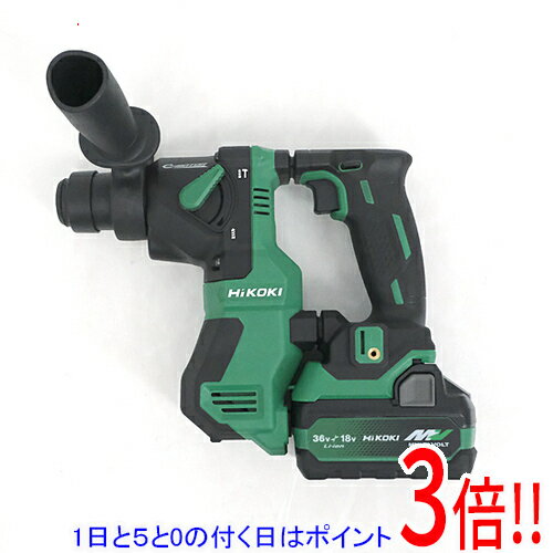 商品名HiKOKI 18V ロータリーハンマドリル DH18DPA (2XPZ)商品状態新品 ※ケース・付属品完備 当店では電動工具に関しましての初期不良の対応期間を2週間と定めさせていただいております。 それ以降の使用に関しましての不良は当店で対応致しかねます。 プロ用の専門工具となる為、メーカーでの保証がございません。 予めご了承の上、ご購入の検討をお願い致します。商品情報徹底した軽量化と最適な重心バランス設計により、上向き・横向き作業での疲労を軽減し、楽に作業が行えます。 使用頻度の高い小径サイズの穴あけが早く、作業がはかどります。 防振ゴムにより、ハンドルに伝わる衝撃・振動を吸収し、低振動を実現しました。 安定した穴あけをサポートし、連続作業時の効率を向上させるオートストップ機能搭載。 連続して穴あけをする際に便利な「オートストップ機能」搭載。穴あけ時間を記憶し、記憶した時間で自動的にモーターを停止させます。 【使用例】 ・コンクリートの穴あけ ・金属、木材の穴あけ ・小ねじ、木ねじの締付け 商品名18V ロータリーハンマドリル型番DH18DPA (2XPZ) 仕様穴あけ能力：コンクリート 3.4〜18mm 穴あけ能力：鉄工 13mm 穴あけ能力：木工 18mm 穴あけ能力：コアビット 35mm 穴あけ能力：ダイヤモンドコアビット 32mm 無負荷回転数(気温20度満充電時) 0〜1080min1(回/分) 無負荷打撃数(気温20度満充電時) 0〜5500min1(打撃/分) モーター 直流ブラシレスモーター 適用ビット SDSプラスシャンクタイプ 工具本体寸法 全長271mm×高さ211mm×全幅81mm(BSL36A18装着時) 質量 2.5kg(サイドハンドル、BSL36A18装着時) 使用可能蓄電池 マルチボルト蓄電池、18V(BSL18xxシリーズ) LEDライト 白色LED 振動3軸合成値 回転＋打撃：9.9m/s2 付属品 新型マルチボルト蓄電池(BSL36A18X)×2個、充電器(UC18YDL2)、電池カバー×2個, デプスゲージ、サイドハンドル、収納ケース メーカー名HiKOKI備考 PSマークの種類 PSEマーク 届出事業者名 工機ホールディングス(株)その他 ※商品の画像はイメージです。その他たくさんの魅力ある商品を出品しております。ぜひ、見て行ってください。※返品についてはこちらをご覧ください。　