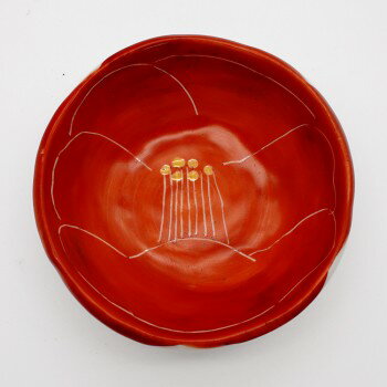 赤彫椿　小皿揃 5枚セットのサムネイル