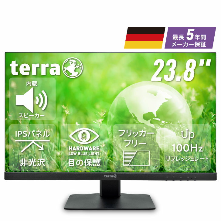 液晶モニター PCディスプレイ 23.8インチ HDMI フルHD ゲーミングモニター PC パソコン ノングレア 非光沢 IPS ブルーライト カット 100Hz 1920×1080 Full HD DP USB Type-c スピーカー内蔵 ヘッドホン端子 薄型 アーム 対応 VESA マウント