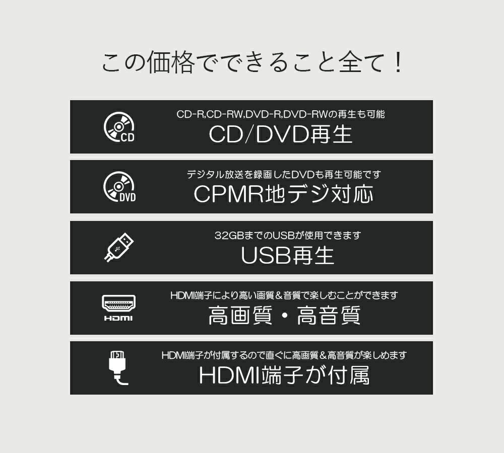 DVDプレーヤー hdmiケーブル付 再生専用...の紹介画像2