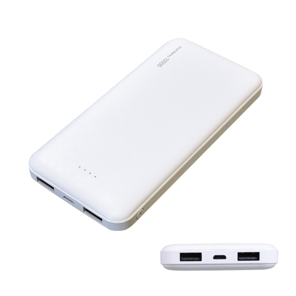 【楽天SS限定全品P2倍】モバイルバッテリー スマホ 充電器 大容量 10000mAh 2台同時充電 軽量 小型 薄型 スマホ アイフォン iPhone 11 12 13 android アンドロイド [ RIC-STYLE スマートバッテリー Large ホワイト 2ポート ] 保護回路機能 充電 持ち運び