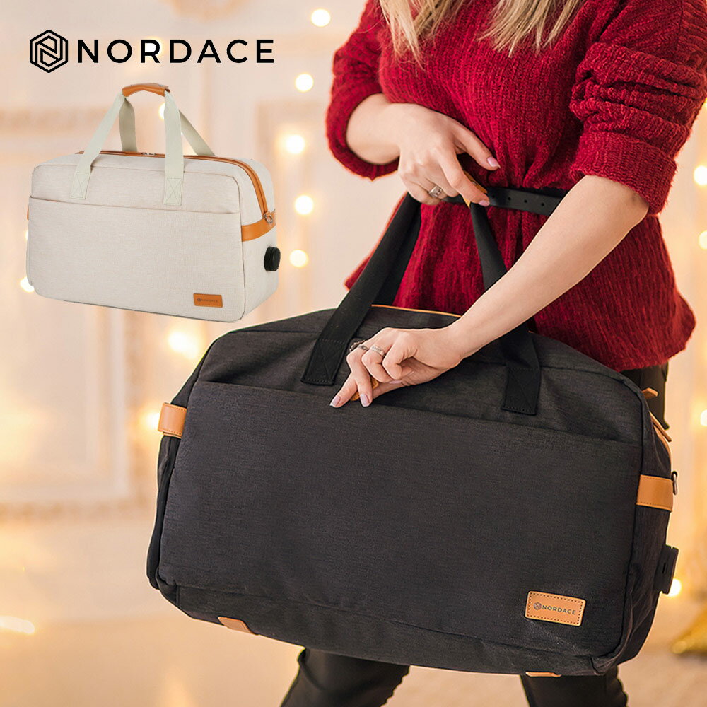 楽天EXCELSA online shop 楽天市場店【正規品】Nordace ボストンバッグ メンズ レディース 大容量 ブランド ノルディス Sienaクラシック Weekender 2color ND1028 32L 小旅行 出張 通勤 充電ポート PC 15.6インチ 靴用ポケット ゴルフ スポーツ【ラッピング不可】