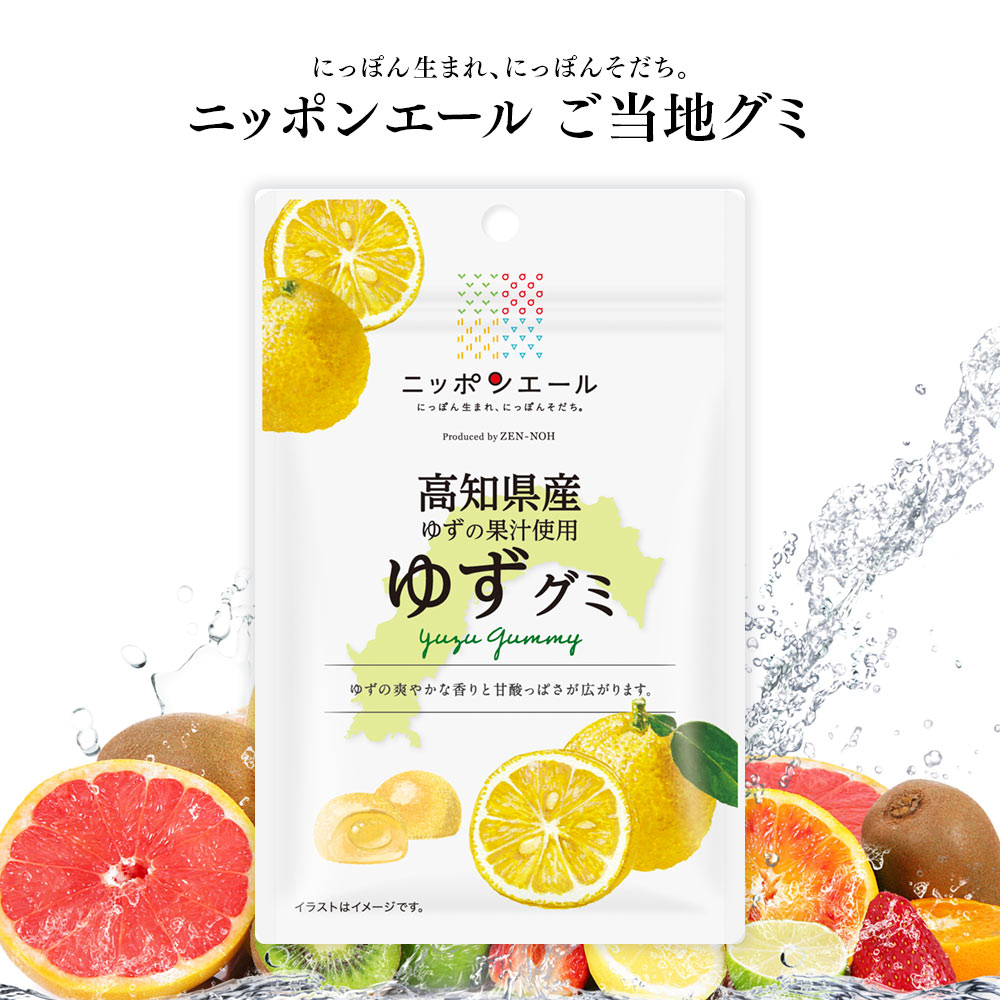 ご当地グミ ニッポンエール 高知県産 ゆずグミ ご当地 お菓子 グルメ お土産 名産 果実グミ 全国農協食品のイメージ画像