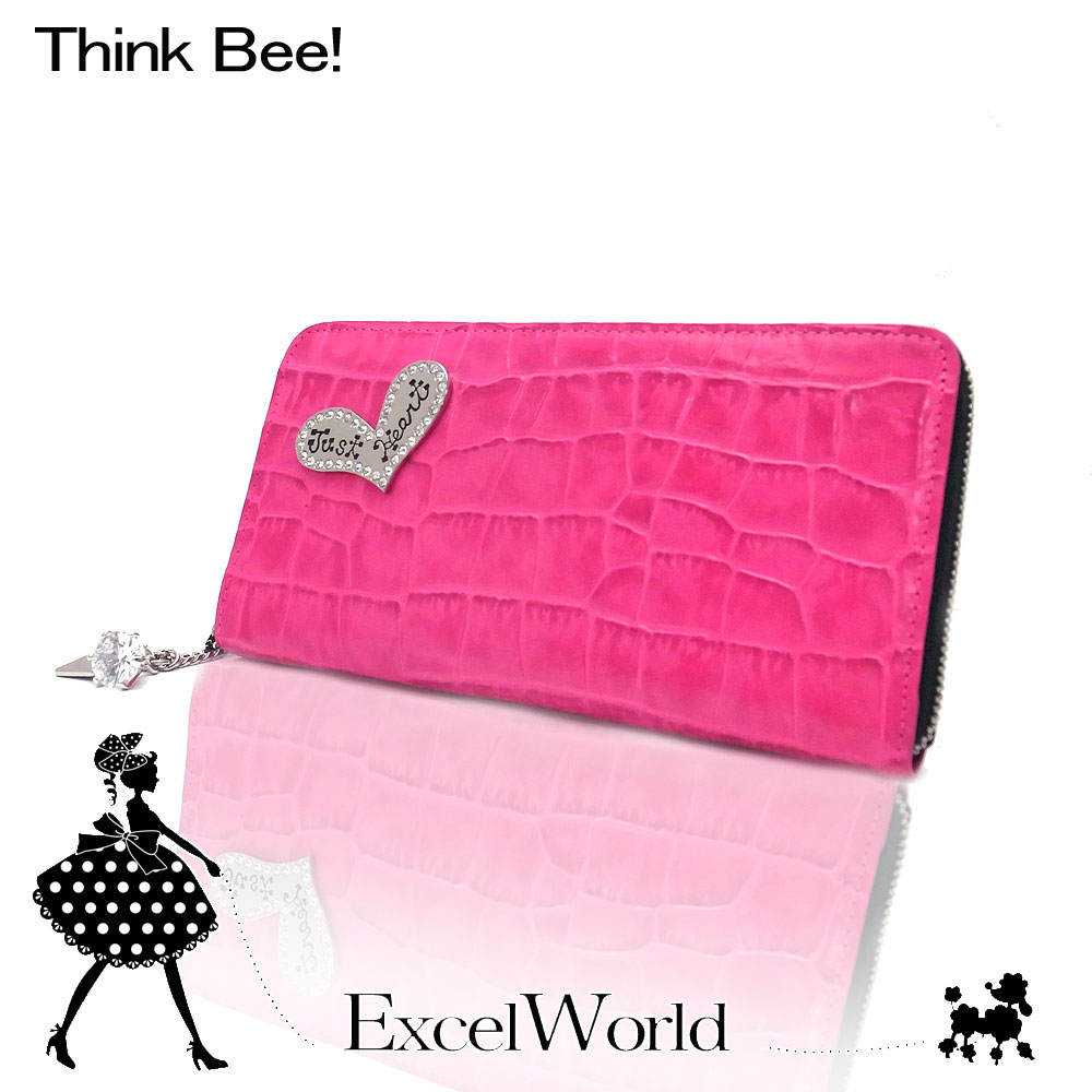 Think Bee シンクビー 長財布 ズー ラウンドジップ A000535 ピンク Just Heart TP10 エクセルワールド クリスマス ギフト プレゼントにも