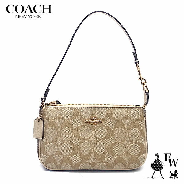 ハンドバッグ スーパーセール特別価格 コーチ バッグ COACH アウトレット ハンドバッグ ポーチ 2WAY CA444 IMU4V レザー ライトカーキ×ホワイト あす楽 エクセルワールド ギフト プレゼントにも ショルダーバック バッグ バック レディース ブランド SS