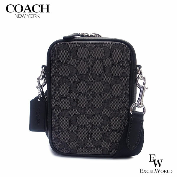 【2月度 月間優良店舗受賞】コーチ バッグ COACH アウトレット ショルダーバッグ CH097 SVO1U キャンバス×レザー チャコール×ブラック あす楽 エクセルワールド メンズ 父の日ギフトにも ショルダーバック バッグ バック 斜め掛け ブランド プレゼントにも