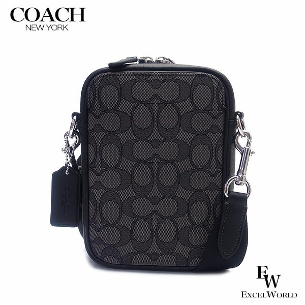 コーチ バッグ COACH アウトレット ショルダーバッグ CH097 SVO1U キャンバス×レザー チャコール×ブラック あす楽 エクセルワールド メンズ ショルダーバック バッグ バック 斜め掛け ブランド プレゼントにも