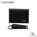 カルバンクライン 名刺入れ（メンズ） カルバンクライン カードケース Calvin Klein 名刺入れ キーリング 2点セット 小銭入れ付き 31CK330015 専用ボックス付き ブラック エクセルワールド ギフト プレゼントにも メンズ ブランド 名刺入れ おしゃれ かっこいい財布