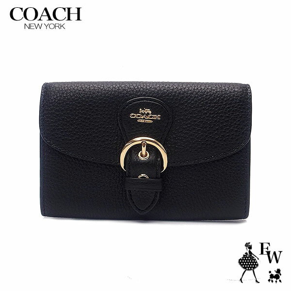 コーチ 二つ折り財布 レディース コーチ 財布 COACH アウトレット 二つ折り財布 C6896 IMBLK ミニ財布 レザー ブラック あす楽 エクセルワールド ギフト プレゼントにも レディース ブランド ウォレット 財布