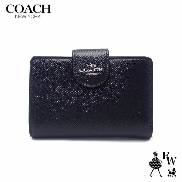 コーチ 財布 アウトレット COACH 二つ折り財布 L字ファスナー 人気の小さめ財布 CF233 SVBHP ミッドナイトネイビー あす楽 エクセルワールド ギフト プレゼントにも レディース ブランド おしゃれ かわいいウォレット