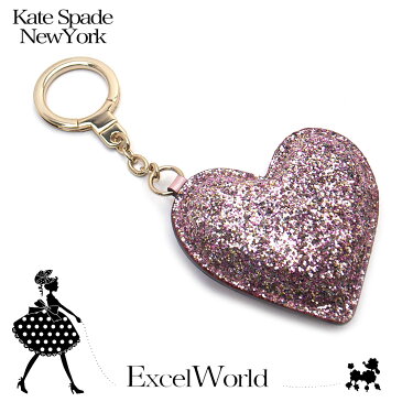 ケイトスペード キーホルダー アウトレット グリッターハート Kate Spade WORU0119 717 ピンク エクセルワールド ブランド プレゼントにも