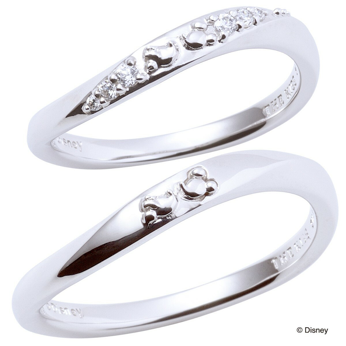 さあ運試し 最大100%還元 11/30まで ザ キッス ザキス THE KISS ディズニー ミッキー&ミニー シルバー ペア リング DI-SR1831CB...