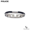 POLICE ポリス ブレスレット レザーブレスレット 23873BLB-S ブラック シルバーエクセルワールド メンズ 父の日ギフトにも ブランド プレゼント...