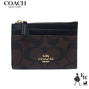 特別価格 コーチ 財布 アウトレット コインケース 小銭入れ キーリング付き F88208 88208 IMAA8 COACH シグネチャー ブラウン×ブラック エクセルワールド 誕生日 ギフト プレゼントにも ウォレット サイフ ブランド