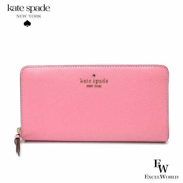 ケイトスペード 財布 アウトレット 長財布 WLRU5973 641 kate spade サム レザー ラウンドジップ ピンク【あす楽】エクセルワールド ブランド プレゼントにも ウォレット