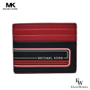 マイケルコース カードケース Michael Kors アウトレット メンズ 父の日ギフトにも 36U0LKND2L ブラック×レッド あす楽 エクセルワールド...
