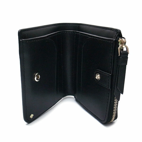 ケイトスペード 財布 アウトレット 二つ折り財布 WLRU6098 001 kate spade L字ファスナー ブラック【あす楽】エクセルワールド おしゃれ かわいい ブランド ウォレット財布 プレゼントにも