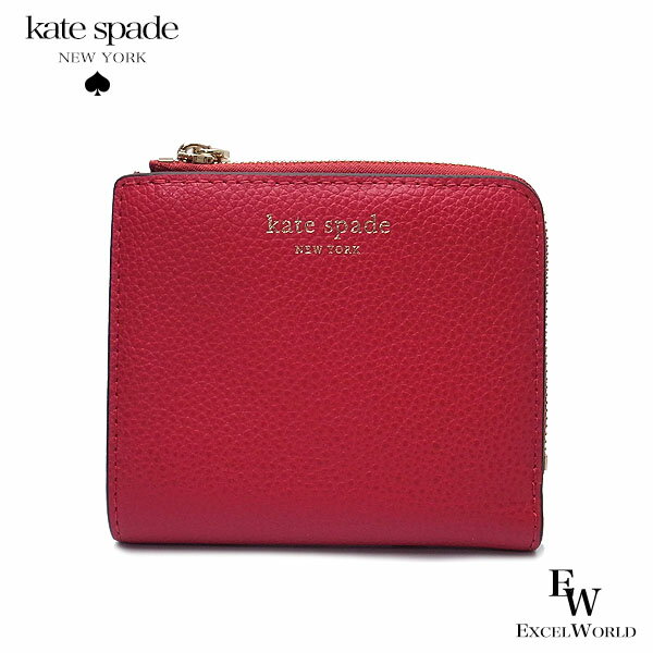 ケイトスペード 財布 アウトレット 二つ折り財布 WLRU6253 642 kate spade レッド あす楽 エクセルワールド 誕生日 ギフト プレゼントにも おしゃれ かわいい ブランド ウォレット財布