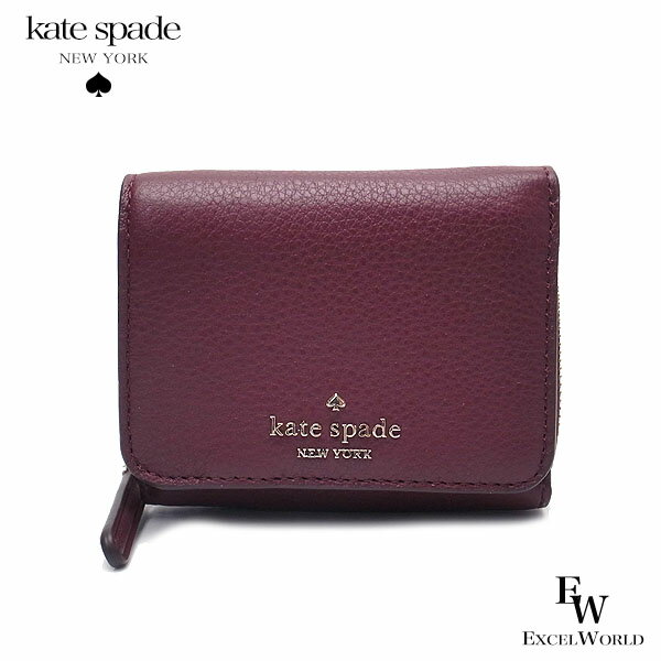 ケイトスペード 財布 レディース 三つ折り財布 WLRU6328 610 kate spade レザー チェリーウッド【あす楽】 エクセルワールド ウォレット おしゃれブランド プレゼントにも