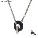 ライオンハート LION HEART ネックレス ステンレス メンズ 父の日ギフトにも ペンダント ダブルリング 03NE0255BK ブラック エクセルワール...