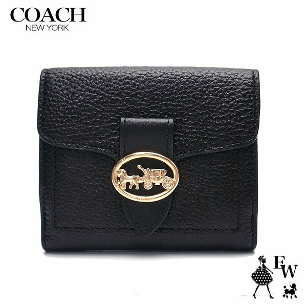 コーチ 財布 COACH アウトレット 二つ折り財布 6654 IMBLK キャリッジ ミニ財布 ブラック あす楽 エクセルワールド 誕生日 ギフト プレゼントにも レディース ブランド ウォレット 財布