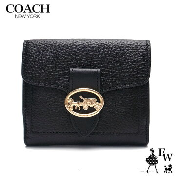 コーチ 財布 COACH アウトレット 二つ折り財布 6654 IMBLK キャリッジ ミニ財布 ブラック あす楽 エクセルワールド 誕生日 ギフト プレゼントにも レディース ブランド ウォレット 財布