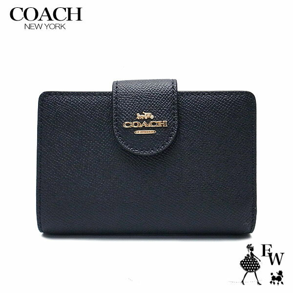 コーチ 財布 アウトレット COACH 二つ折り財布 L字ファスナー F6390 6390 IMMID ミッドナイト あす楽 エクセルワールド ギフト プレゼントにも レディース ブランド ウォレット