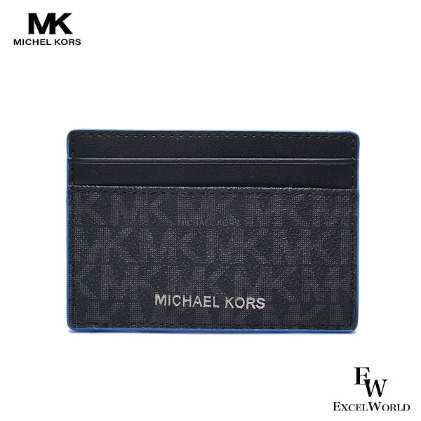 マイケル・コース 定期入れ メンズ マイケルコース カードケース Michael Kors アウトレット メンズ パスケース 36S0LGFD1O ブラック×ネオンブルー あす楽 エクセルワールド ギフト プレゼントにも ブランド