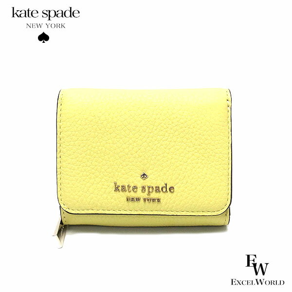 ケイトスペード 財布 レディース 三つ折り財布 WLR00399 844 kate spade レザー イエロー【あす楽】 エクセルワールド ウォレット おしゃれブランド プレゼントにも