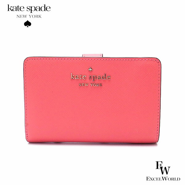ケイトスペード 財布 アウトレット 二つ折り財布 WLR00128 391 kate spade レザー ピンク【あす楽】エクセルワールド おしゃれ かわいい ブランド ウォレット財布 プレゼントにも