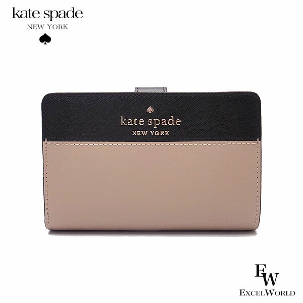 特別価格 ケイトスペード 財布 アウトレット 二つ折り財布 WLR00124 129 kate spade L字ファスナー ベージュマルチ あす楽 エクセルワールド ギフト プレゼントにも おしゃれ かわいい ブランド ウォレット財布