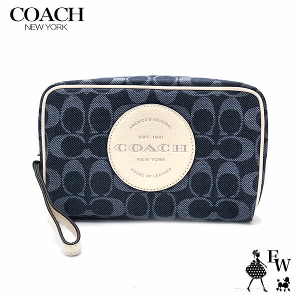 コーチ ポーチ アウトレット 化粧ポーチ C4230 IMDEI COACH シグネチャー コーチパッチ ボクシー デニム あす楽 エクセルワールド 誕生日 ギフト プレゼントにも レディース ブランド おしゃれ かわいいポーチ