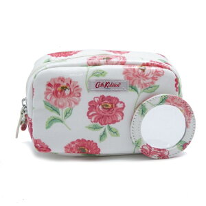 キャスキッドソン Cath Kidston ポーチ 化粧ポーチ コスメ ミラー付き 1010176 106138018106102 DAHLIA クリーム エクセルワールド 誕生日 ギフト プレゼントにも レディース ブランド おしゃれ かわいいポーチ