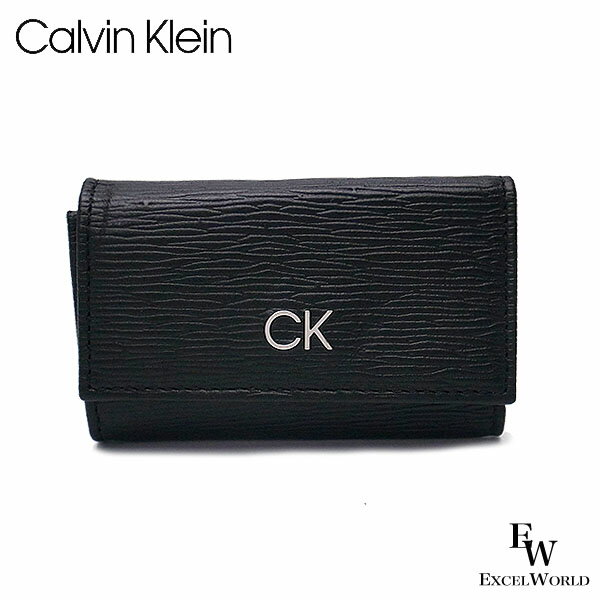 カルバンクライン キーケース（メンズ） カルバンクライン キーケース Calvin Klein 6連 キーケース 31CK170002 レザー ボックス付き ブラック エクセルワールド ギフト プレゼントにも メンズ 父の日ギフトにも ブランド キーケース おしゃれ かっこいいキーケース