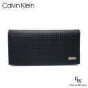 カルバンクライン 財布（メンズ） カルバンクライン 財布 Calvin Klein 二つ折り長財布 31CK190001 レザー ボックス付き ブラック エクセルワールド ギフト プレゼントにも メンズ ブランド ウォレット おしゃれ かっこいい財布