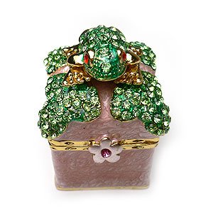 さあ運試し 最大100%還元 11/30まで ジュエリーボックス(宝石箱) カエルM 211-2 無事帰る 縁起グッズ エクセルワールド ギフト プレゼントにも