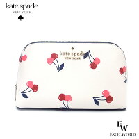 ケイトスペード ポーチ KATESPADE アウトレット コスメポーチ 化粧ポーチ K6865 250 チェリー さくらんぼ ホワイトマルチ あす楽 エクセルワールド レディース ブランド プレゼントにも