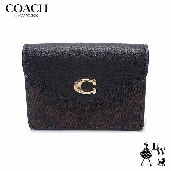 コーチ カードケース アウトレット COACH 名刺入れ C6889 IMAA8 ブラウン×ブラック エクセルワールド レディース ブランド プレゼントにも ウォレット 小銭入れ