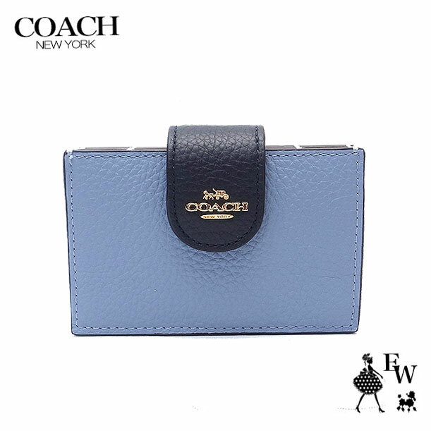 コーチ カードケース アウトレット COACH 名刺入れC8310 IMTUZ ブルー×マルチ エクセルワールド レディース ブランド プレゼントにも ウォレット 小銭入れ