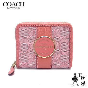 コーチ 財布 COACH アウトレット 二つ折り財布 ミニ財布 C8323 IMRRJ シグネチャー ピンク あす楽 エクセルワールド 誕生日 ギフト プレゼントにも レディース ブランド ウォレット 財布