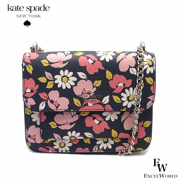 ケイトスペード バッグ アウトレット ショルダーバッグ K6098 403 kate spade フラップチェーン 花柄 ネイビーマルチ あす楽 エクセルワールド ギフト プレゼントにも レディース バッグ バック ブランド