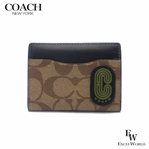 コーチ（COACH) コーチ コインケース COACH メンズ 父の日ギフトにも アウトレット カードケース CC083 QBUOY シグネチャー カーキ×オリーブグリーン エクセルワールド ブランド プレゼントにも