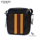 コーチ バッグ COACH アウトレット ショルダーバッグ cb907 qbuor ストライプ ブラウン×バターカップ あす楽 エクセルワールド メンズ ショルダーバック バッグ バック 斜め掛け ブランド プレゼントにも