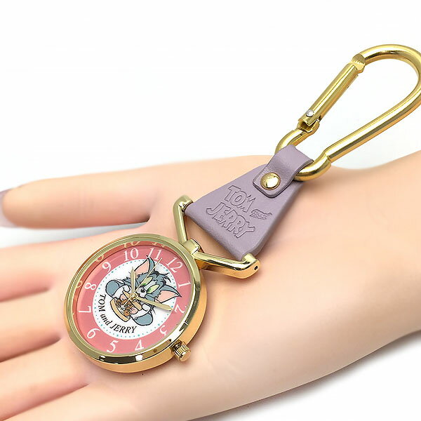 さあ運試し 最大100%還元 11/30まで トムとジェリー 時計 TAJ004 メンズ 父の日ギフトにも レディース カラビナ キーチェーン キーホルダー TAJ004-4 パープル ジェリー ゆうパケットでお届け送料無料 エクセルワールド ギフト プレゼントにも TP5