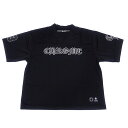 クロムハーツ Tシャツ メンズ CHROME HEARTS 半袖 スポーツ ジャージ Vネック ブラック×シルバーグレー Sサイズ エクセル ギフト プレゼントにも ブランド