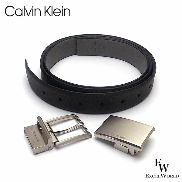 カルバンクライン ベルト（メンズ） カルバンクライン ベルト Calvin Klein メンズ バックル2個セット 便利なリバーシブル 11ck010010-255 ブラウン×グレー あす楽 エクセルワールド ギフト プレゼントにも