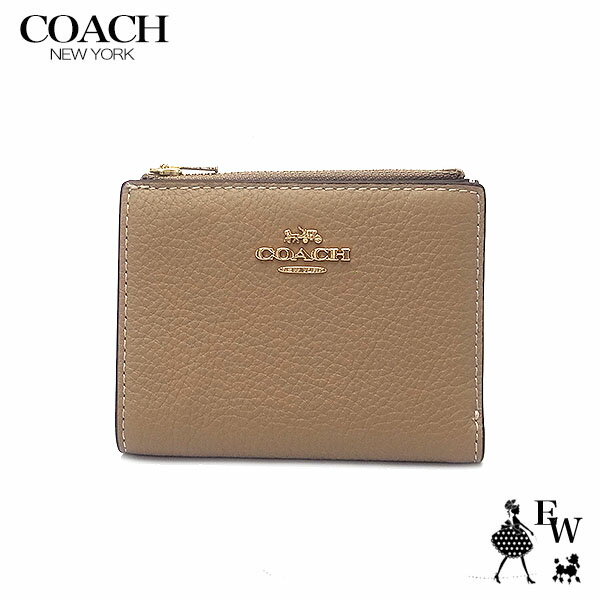 コーチ ミニ財布 レディース コーチ 財布 アウトレット COACH 二つ折り財布 人気のミニ財布 CM315 IMTAU ペブルレザー トープ エクセルワールド 誕生日 ギフト プレゼントにも レディース ブランド