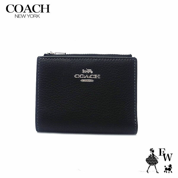 コーチ 財布 アウトレット COACH 二つ折り財布 人気のミニ財布 CM315 SVDTV ペブルレザー ブラック エクセルワールド 誕生日 ギフト プレゼントにも レディース ブランド