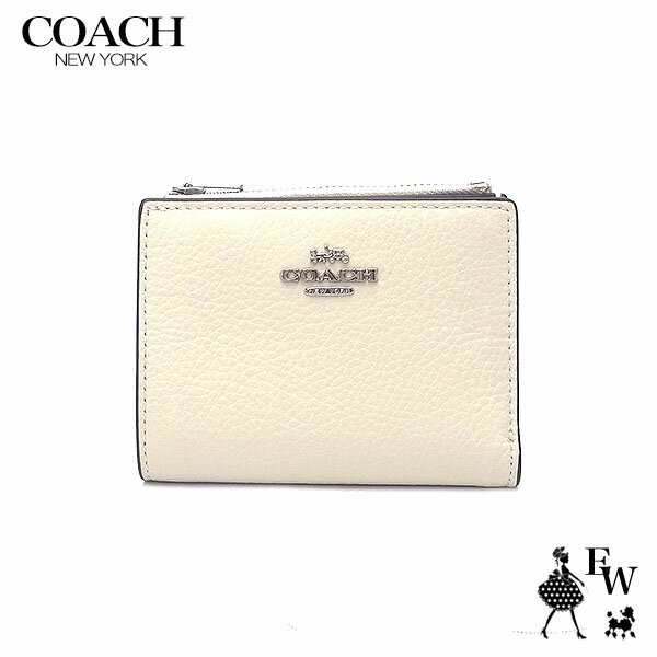 コーチ 財布 アウトレット COACH 二つ折り財布 人気のミニ財布 CM315 SVHA ペブルレザー チョーク エクセルワールド 誕生日 ギフト プレゼントにも レディース ブランド